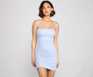 Trendy Darling Gingham Charming Print Mini Dress