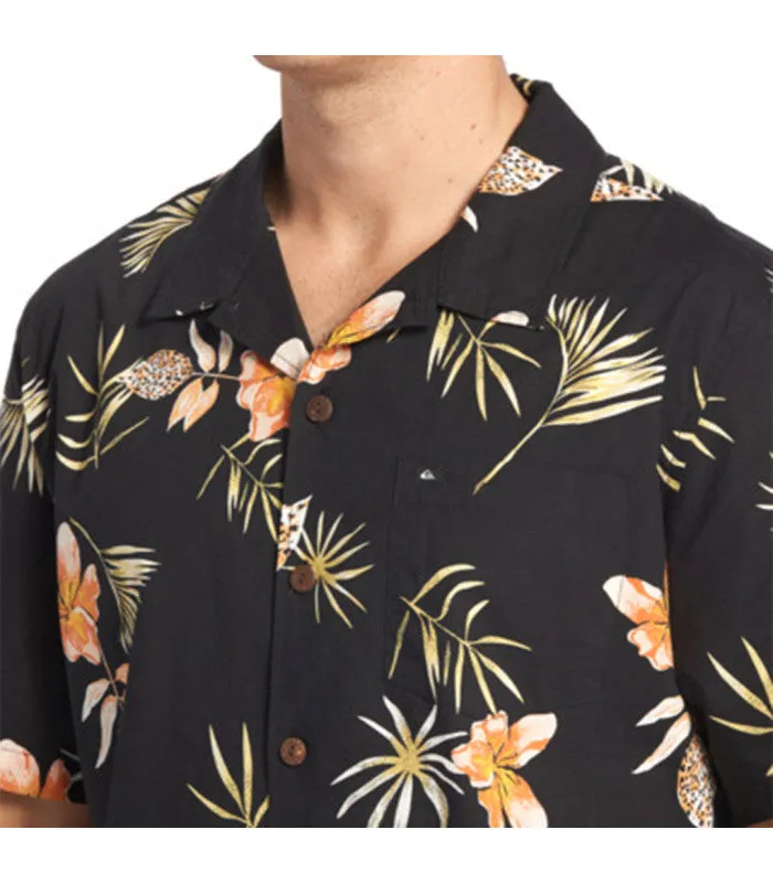 Tropical Floral Ss Mens Black