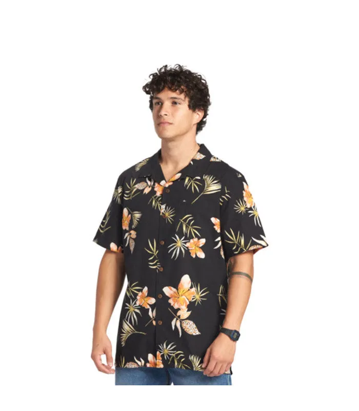 Tropical Floral Ss Mens Black
