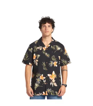 Tropical Floral Ss Mens Black