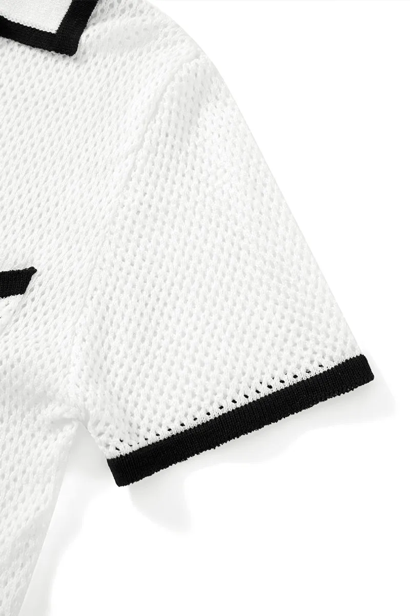 TT3076 Crochet Short Sleeve Shirt Top