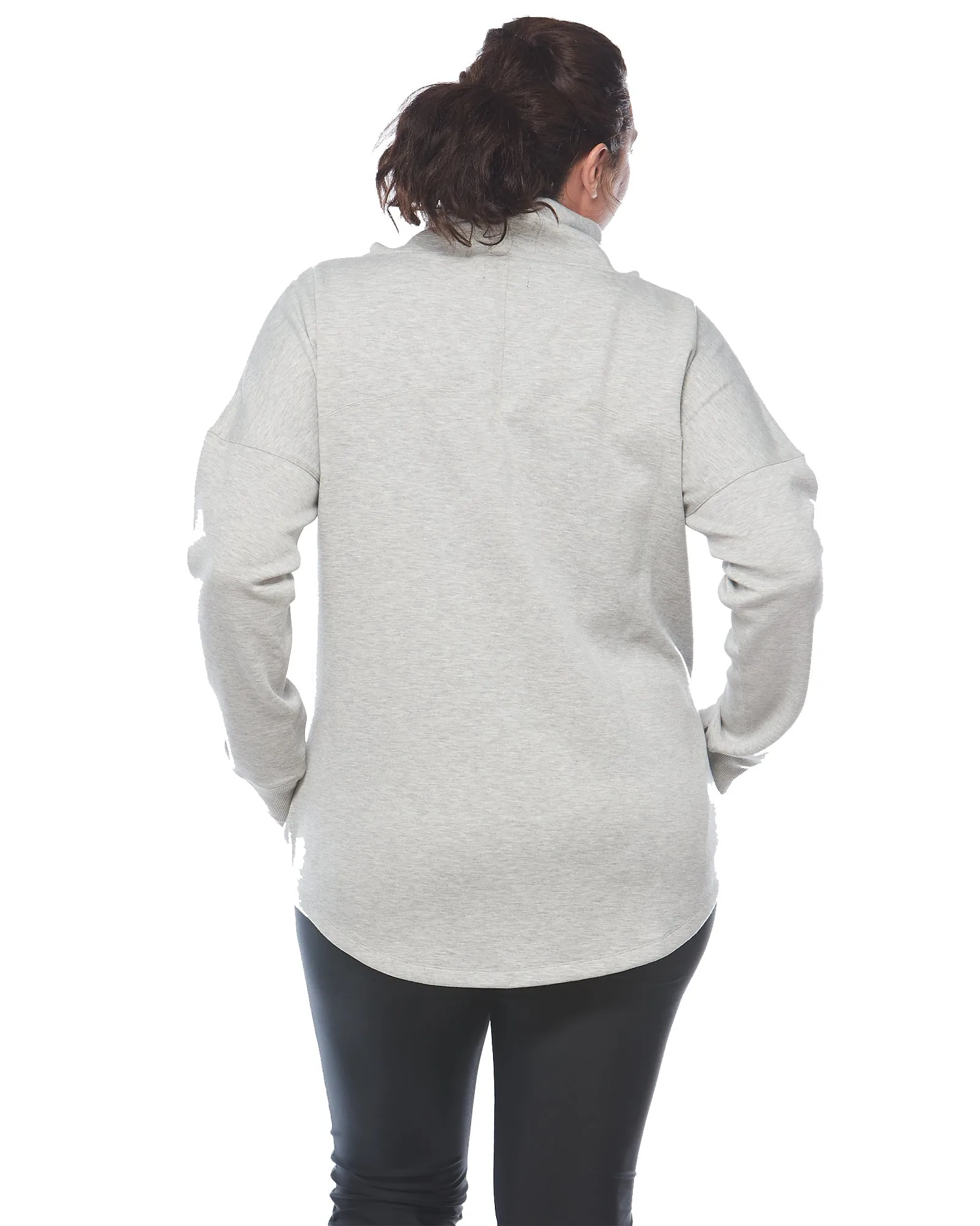 Turtle Neck Sweat Top - Grey