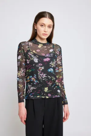 Twenty Seven Names Nothing but Net Top - Black Swirly Floral