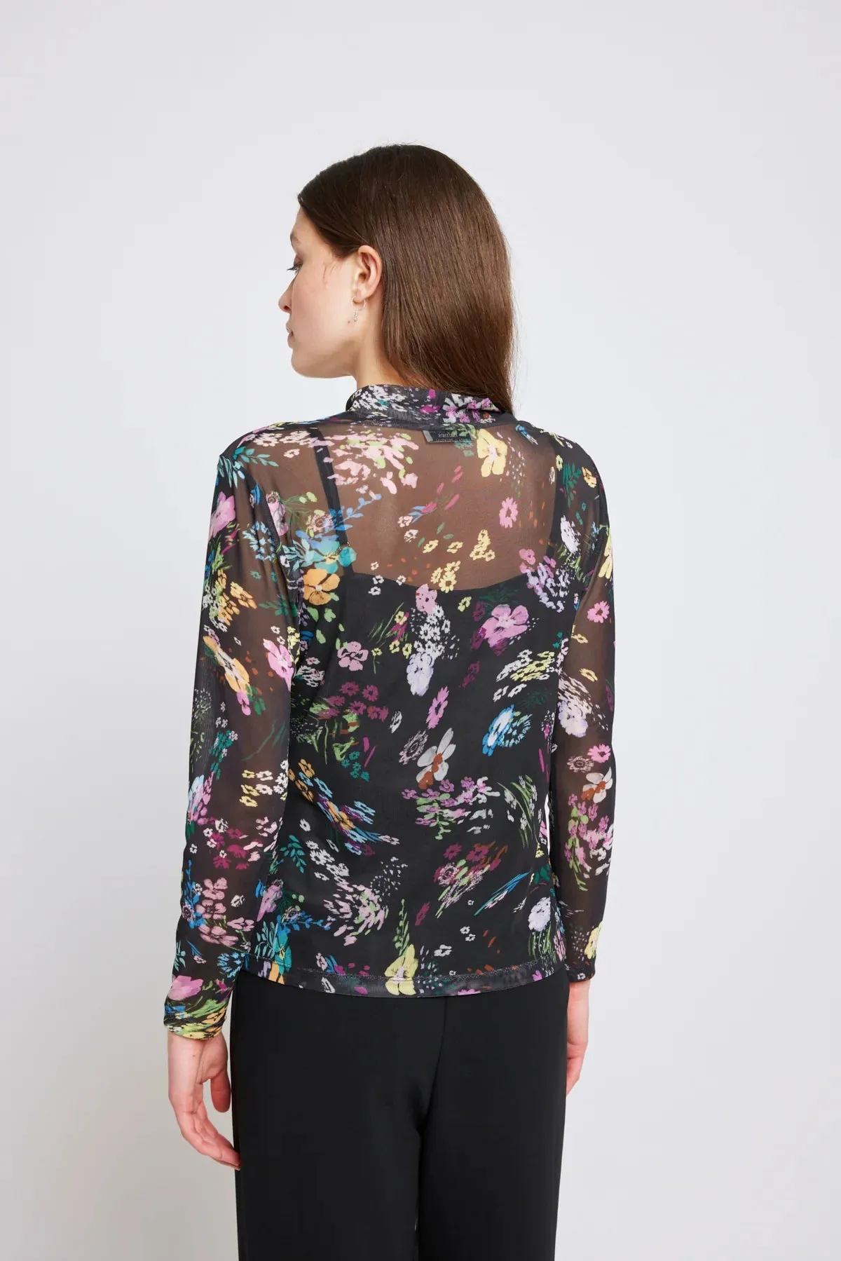 Twenty Seven Names Nothing but Net Top - Black Swirly Floral