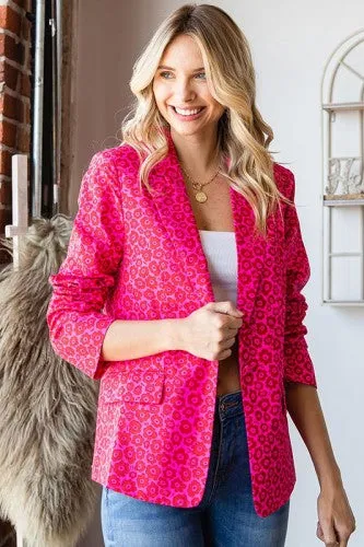 Ultra Pink Floral Print Blazer