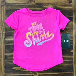 Under Armour Girl UA Time to Shine Short Sleeve Tee - Rebel Pink