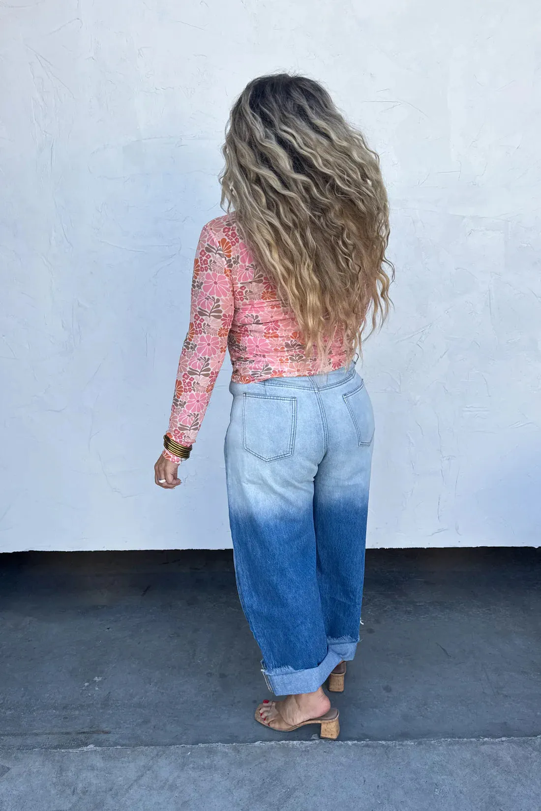 Vintage Floral Mesh Tops