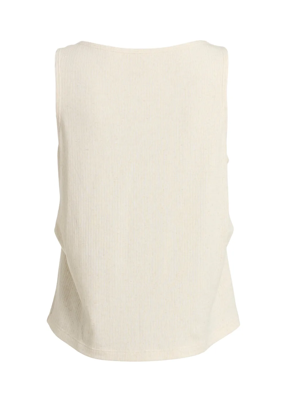 Wide Rib Reversible Top MERCI - soft beige melange