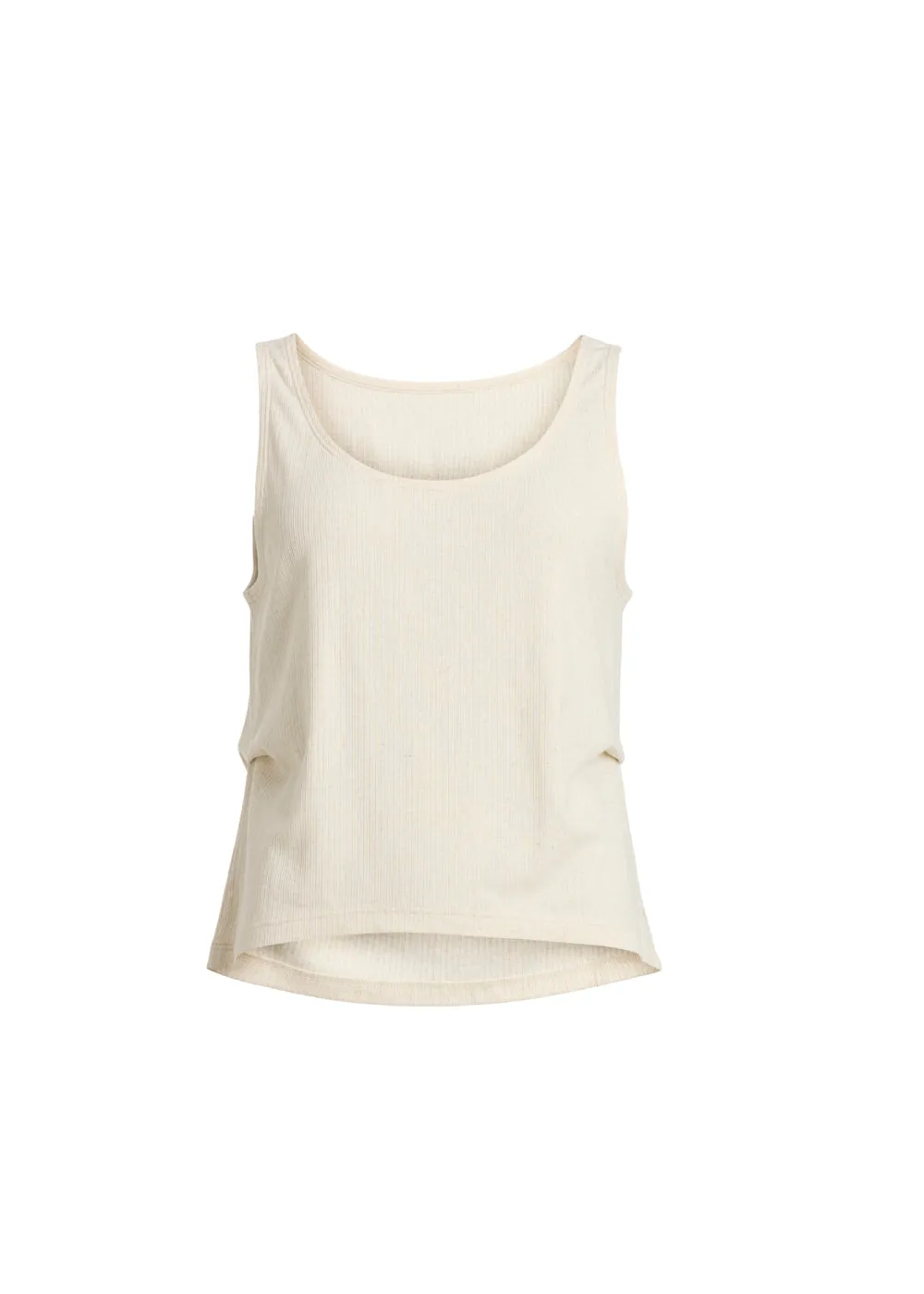Wide Rib Reversible Top MERCI - soft beige melange