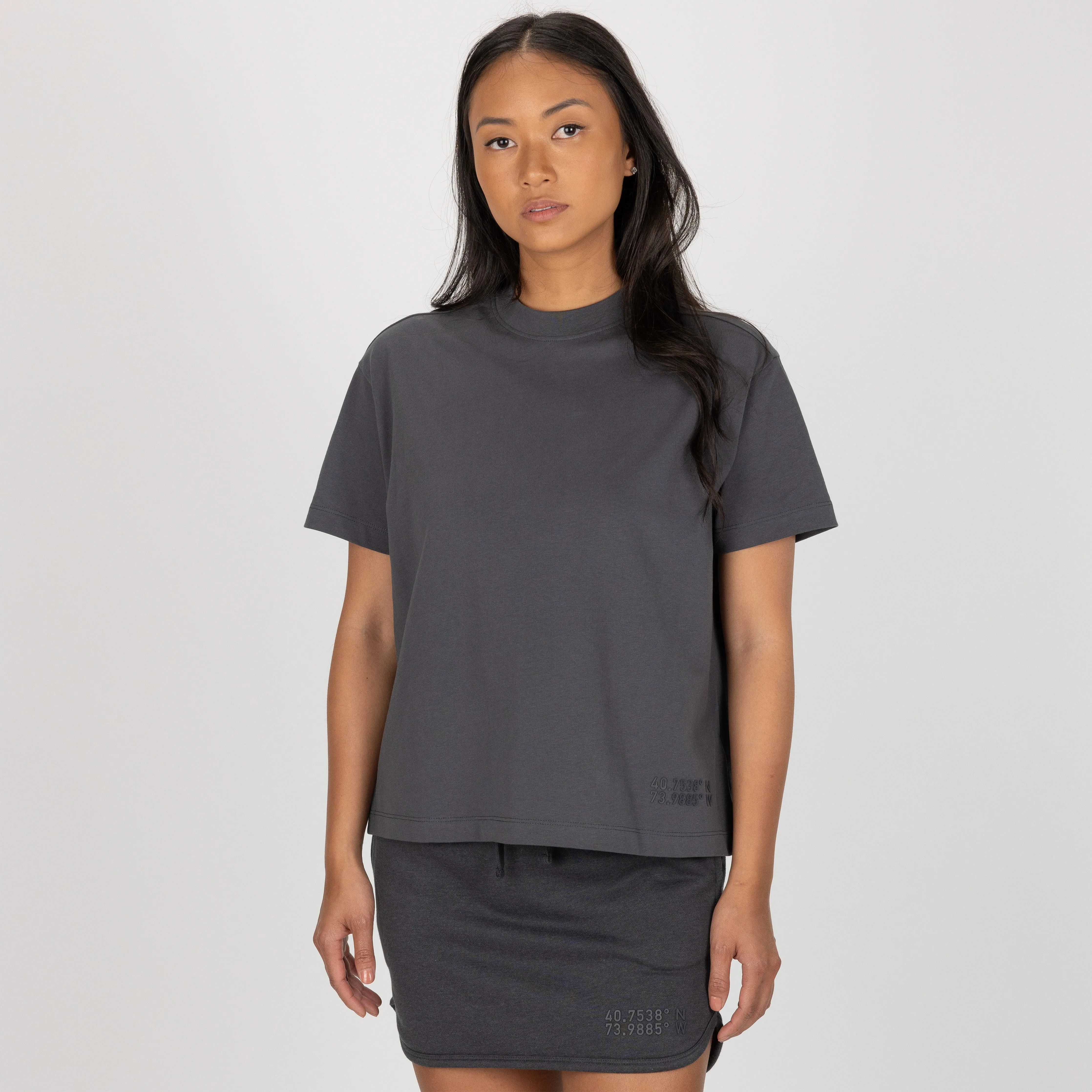 Womens Fleece Straight Mini Skirt - Woodland Grey