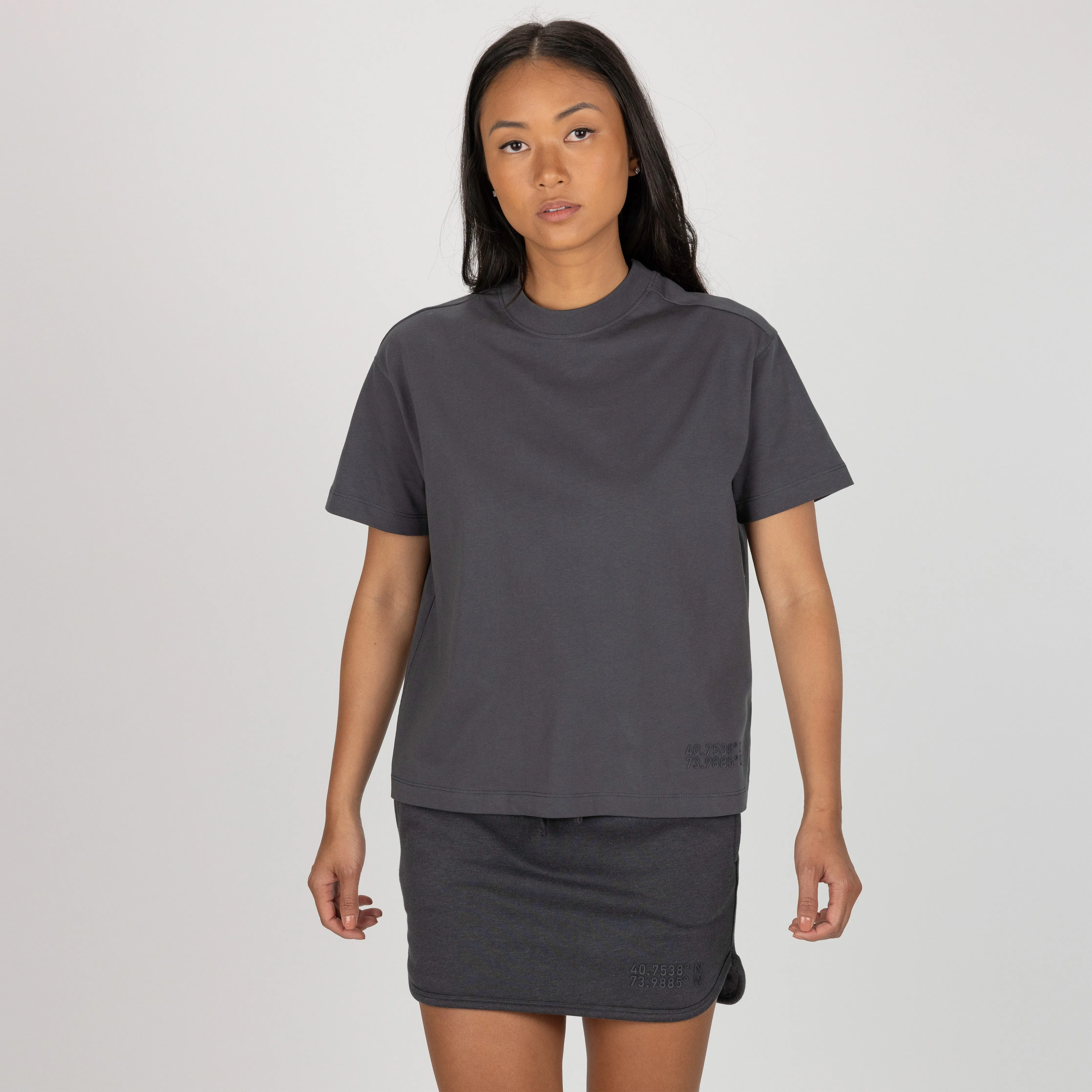 Womens Fleece Straight Mini Skirt - Woodland Grey