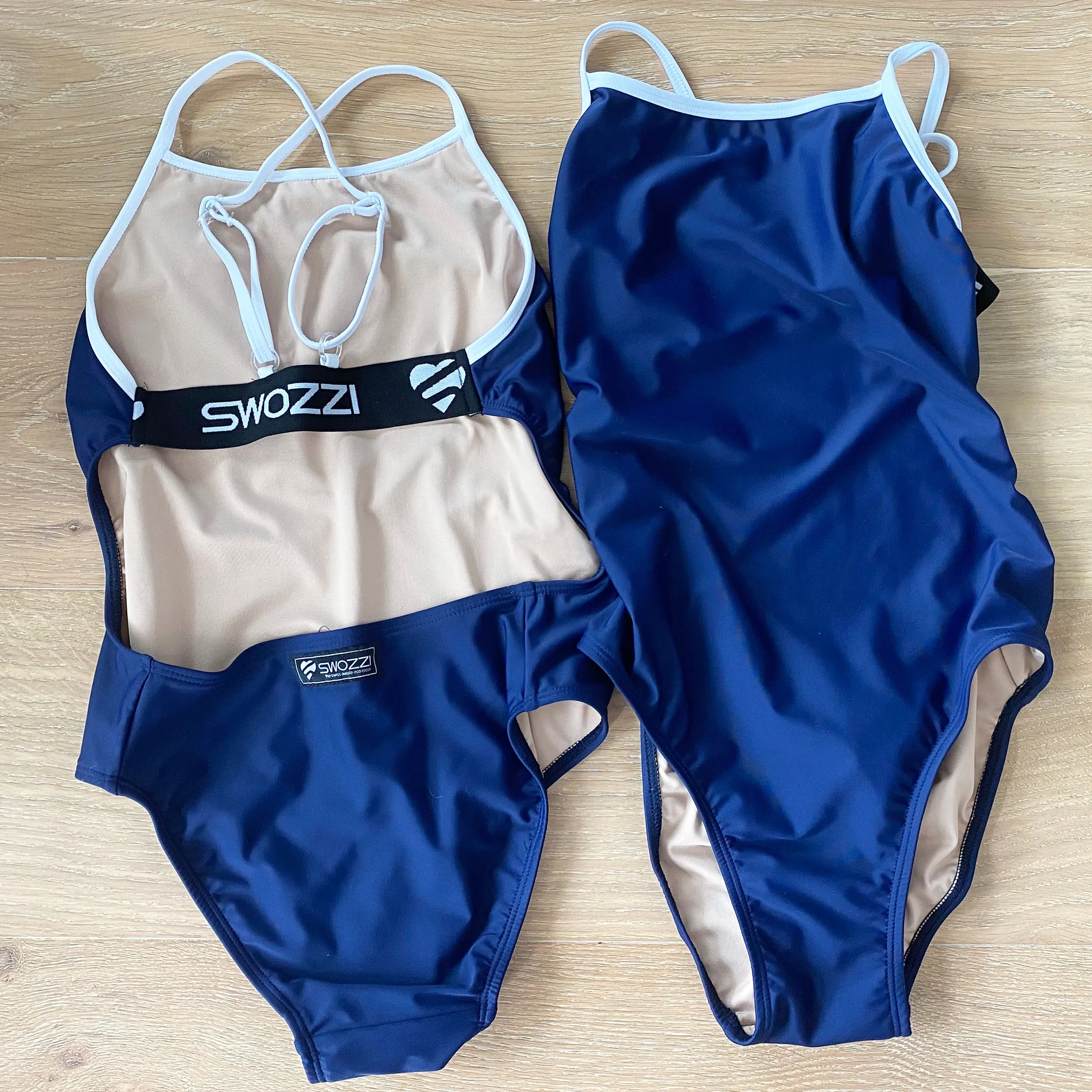 Women's One Piece Elastic Strap Back Blue Navy