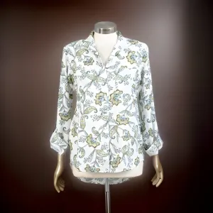 Women's Roll Sleeve Button-front Top/Size XL