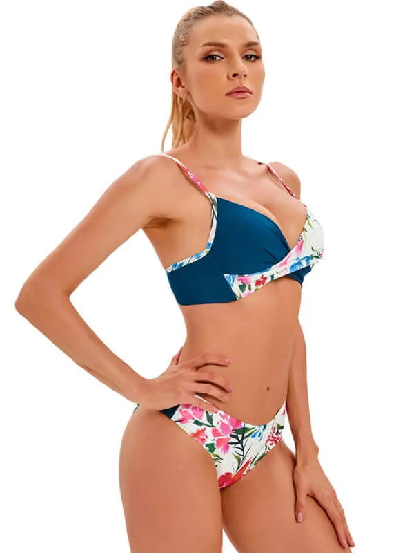 Women's Tropical Floral Print Bikini Set