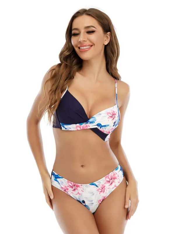 Women's Tropical Floral Print Bikini Set