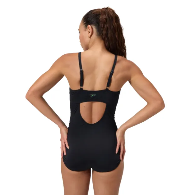 W's Adjustable Solid Shirred One Piece