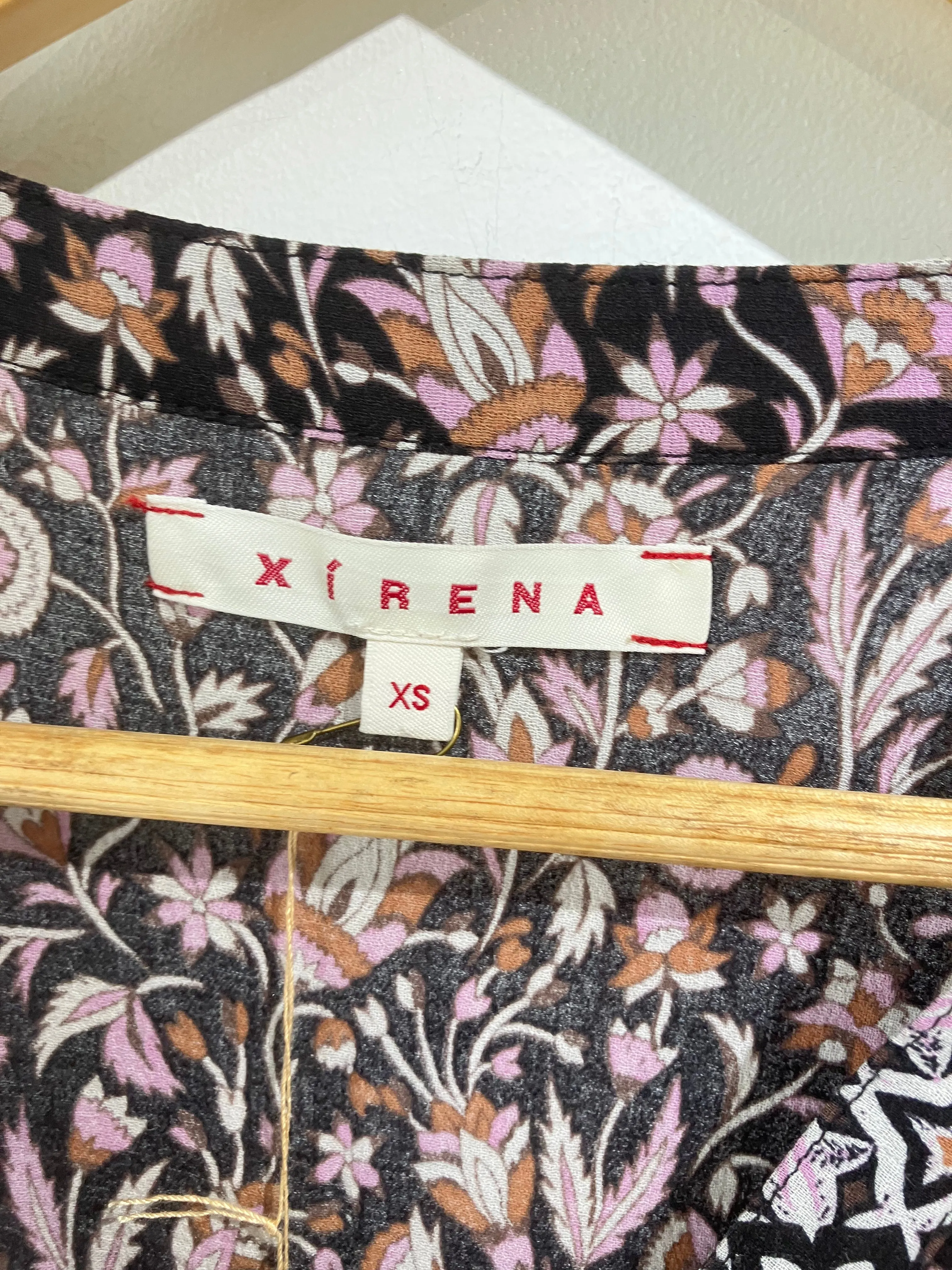 Xirena Black, White, and Pink Floral Midi Dress